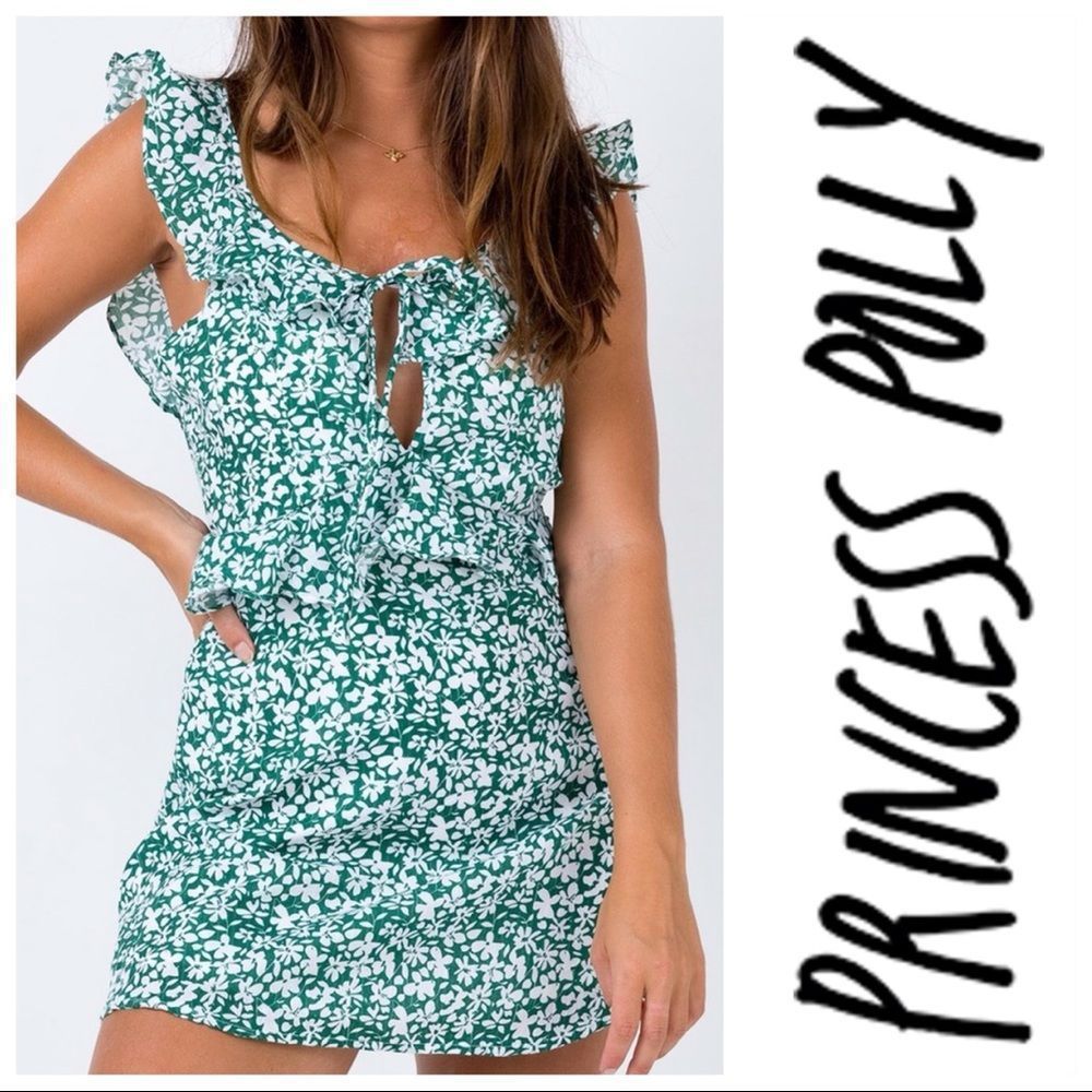 Princess Polly Haynes Dress in Green Floral